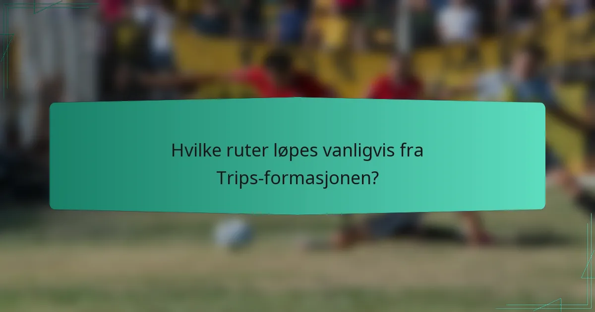 Hvilke ruter løpes vanligvis fra Trips-formasjonen?