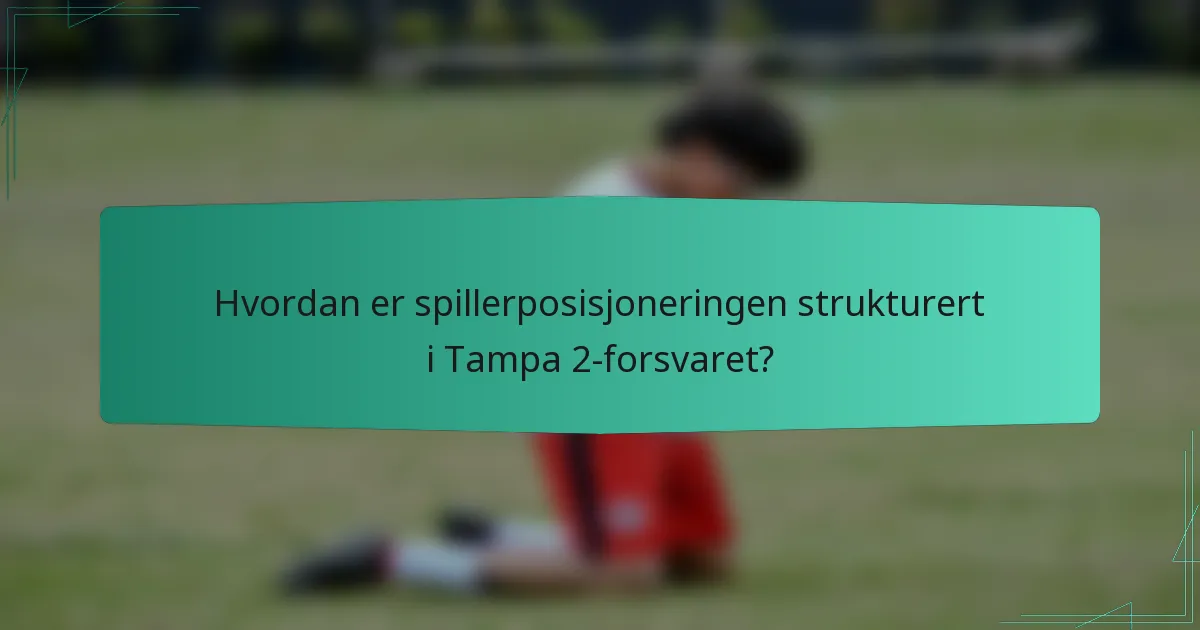 Hvordan er spillerposisjoneringen strukturert i Tampa 2-forsvaret?