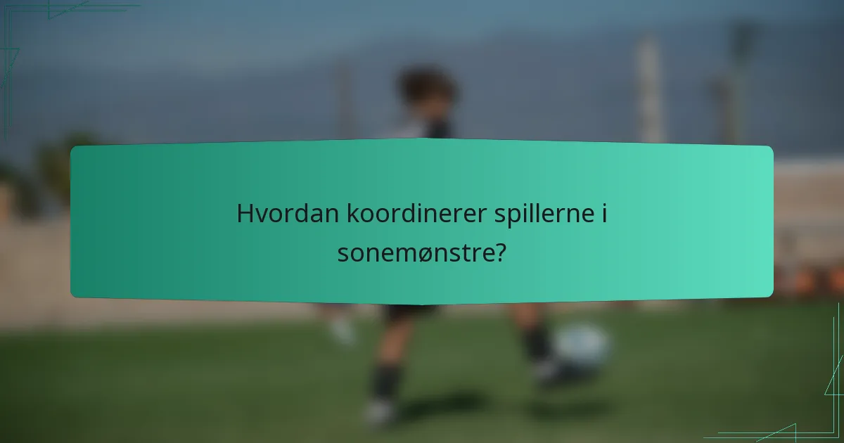 Hvordan koordinerer spillerne i sonemønstre?